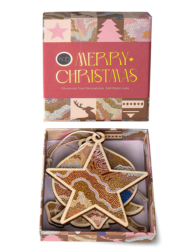Koh Living Aboriginal Saltwater Christmas Decorations 4Pack
