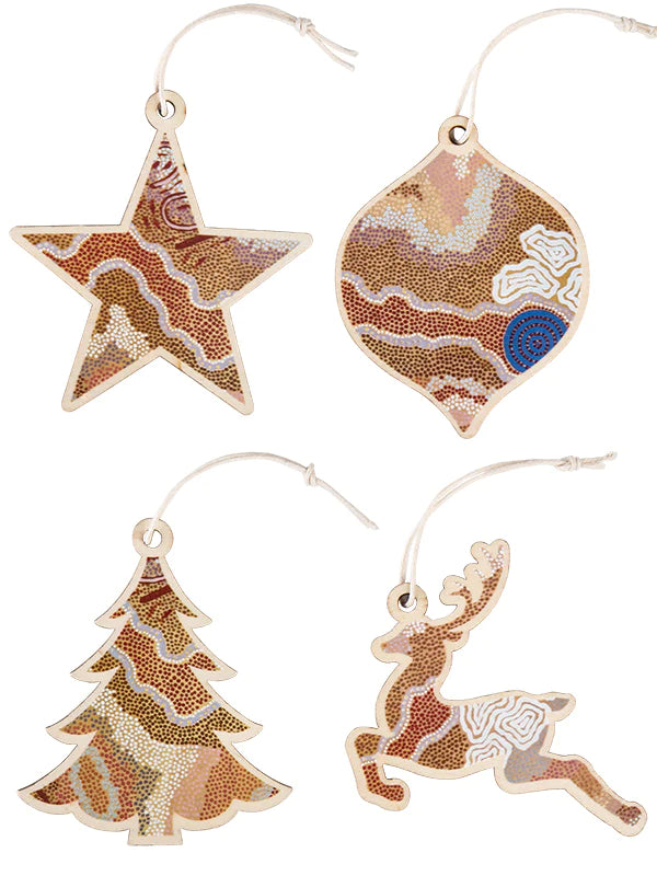 Koh Living Aboriginal Saltwater Christmas Decorations 4Pack