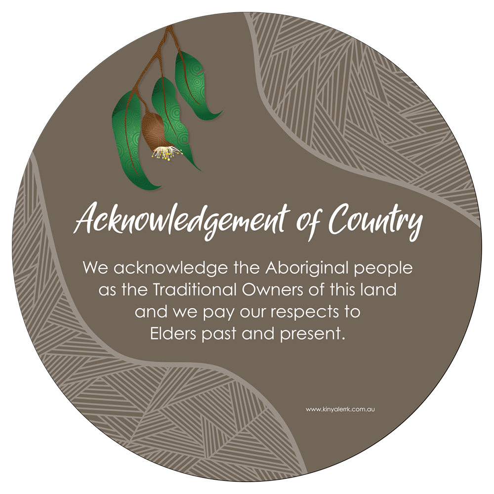 Gum Leaf Grey Acknowledgement of Country Plaque