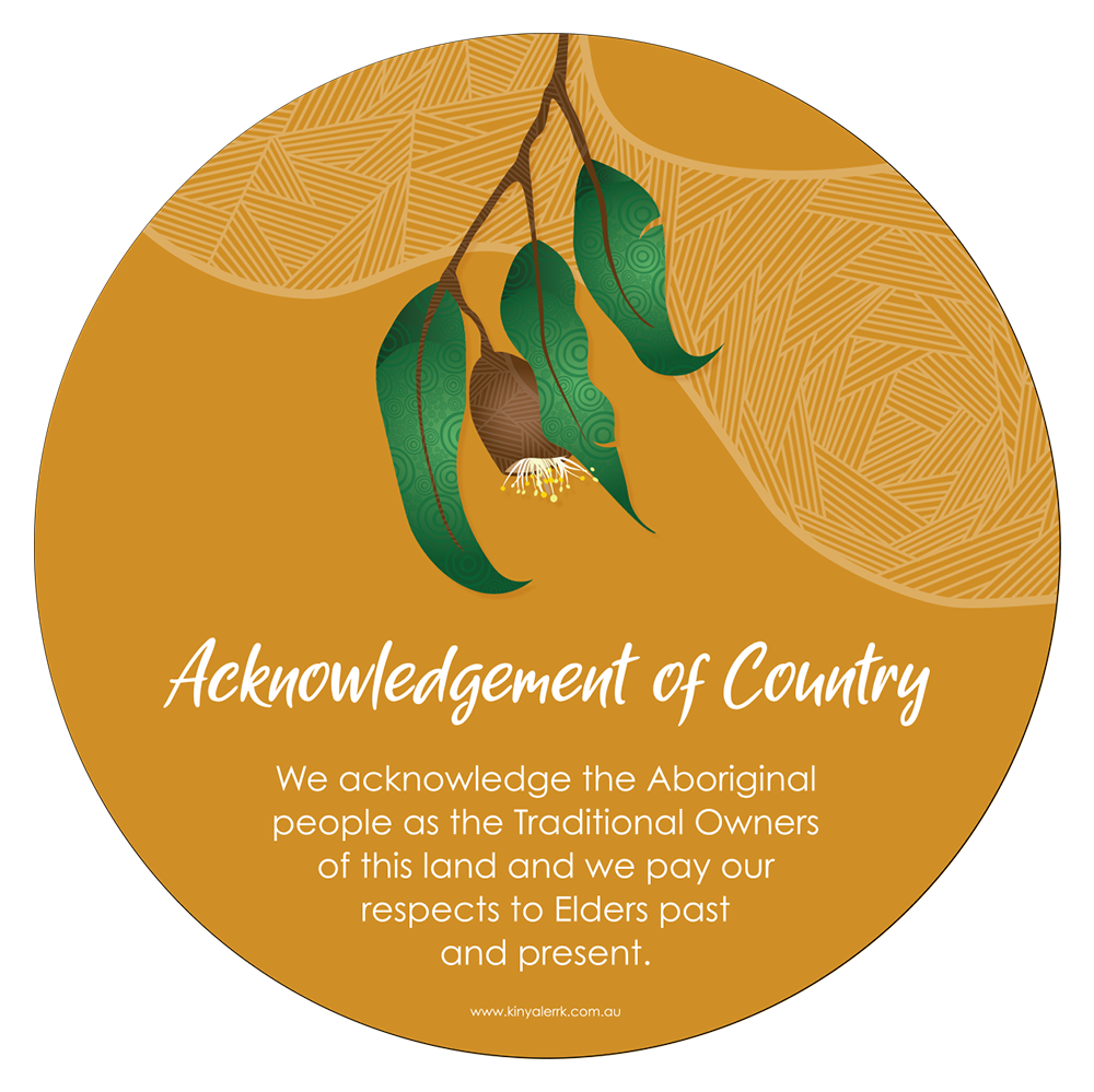 Gum Leaf Yellow Acknowledgement of Country Wall Decal