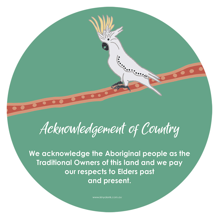 White Cockatoo Acknowledgement of Country Plaque