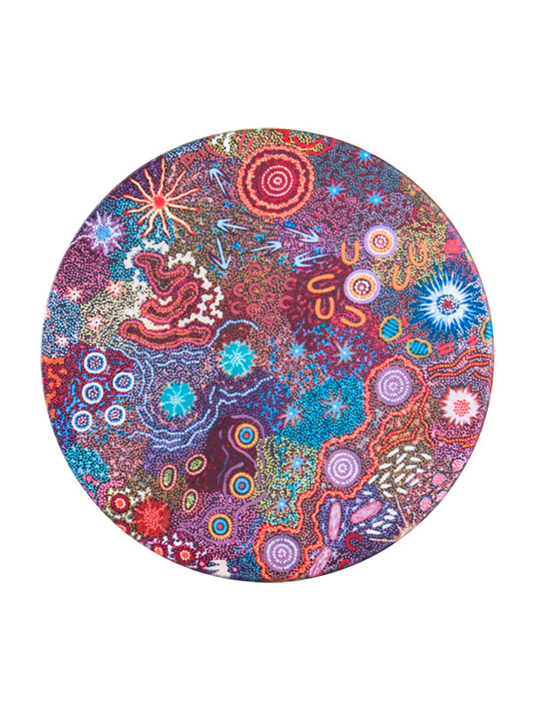 Koh Living Ceramic Coaster - Aboriginal Womens Ceremony - Artist Michelle Possum