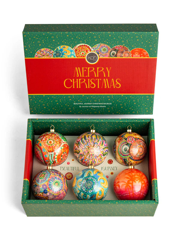 Aboriginal Beautiful Journey 6 Pack Baubles