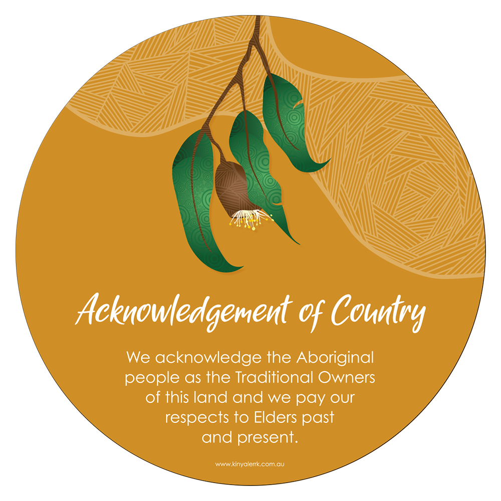 Gum Leaf Yellow Acknowledgement of Country Plaque