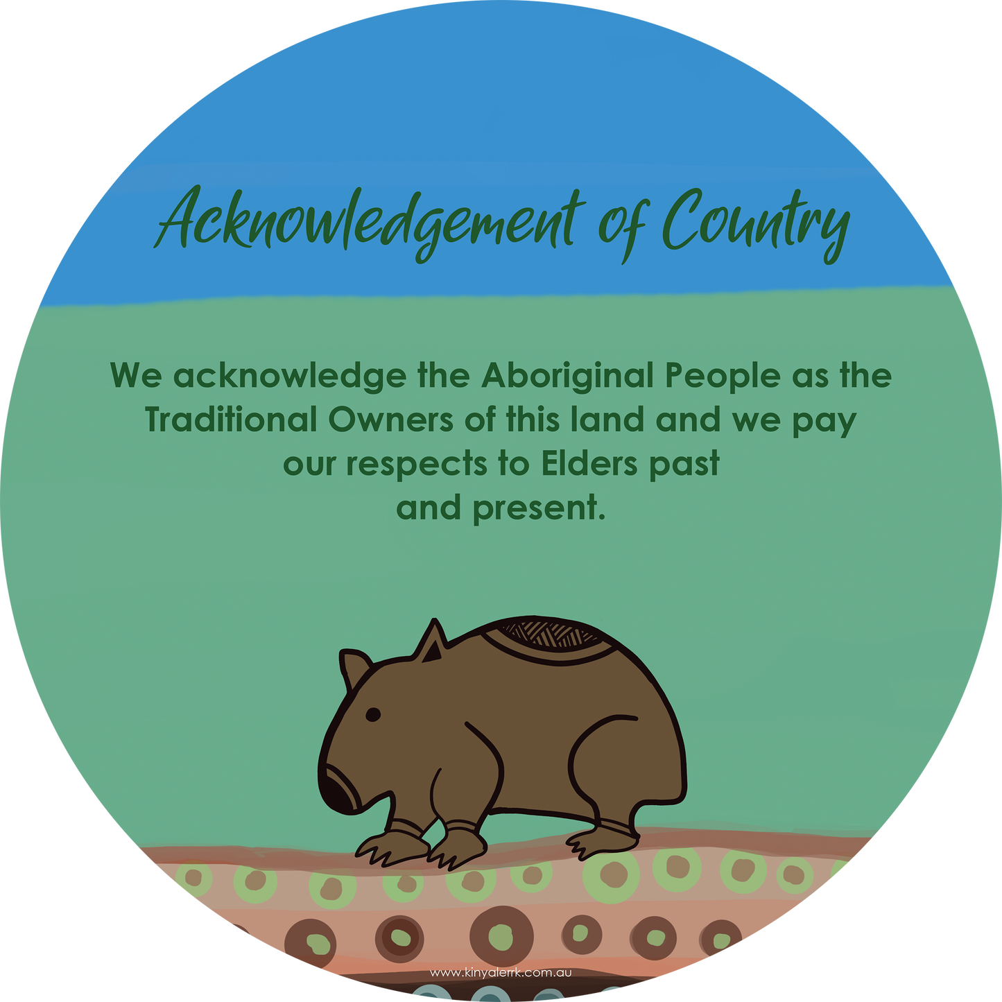 
                  
                    Wombat Acknowledgement of Country Plaque
                  
                